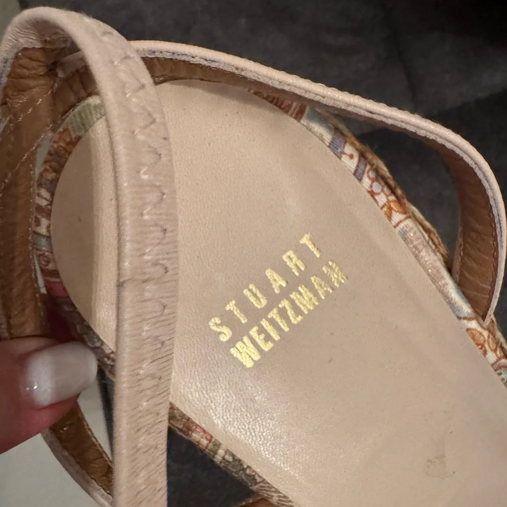 WOMENS STUART WEITZMAN MULTI-DESIGNED ANKLE STRAP ESPADRILLES WEDGE HEEL SIZE 9* - Picture 6 of 8
